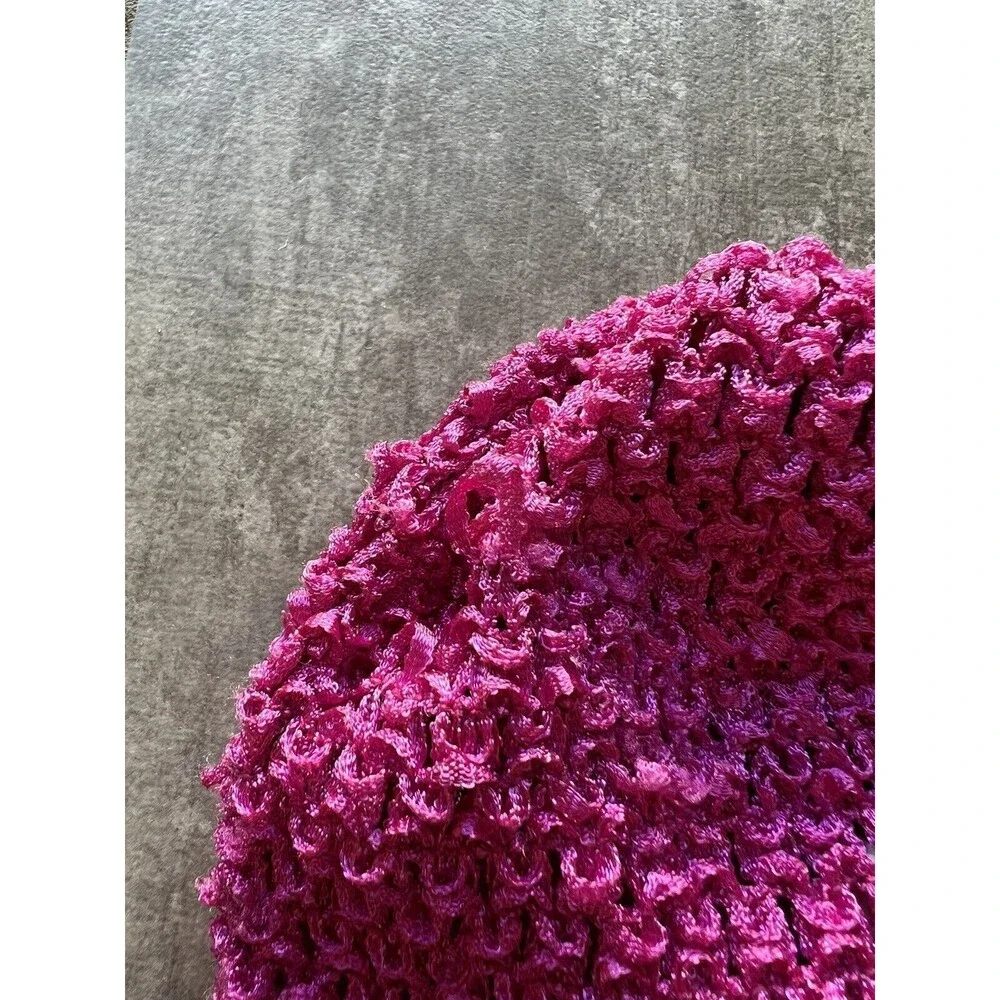 Little Me Baby Girl Pink Purple Tulle Flower Fancy Crochet Hat 0-12 Months CUTE